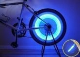 Par De Bicos De Válvula Led Luz Azul Neon Bike Motos Etc.